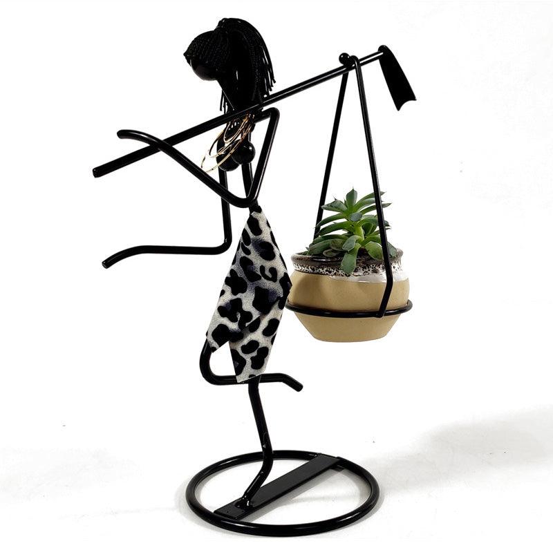 African Woman Plant Pot Holder - At Home Living
