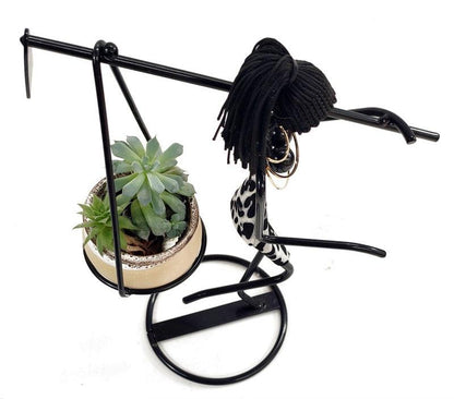 African Woman Plant Pot Holder - At Home Living